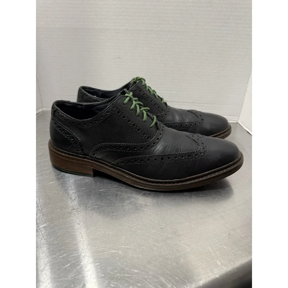 Cole Haan Colton Wingtip Oxford Dress Shoes Black Leather Men's US 9M EU 42
